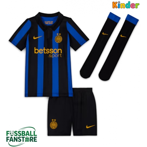 Inter Milan Alessandro Bastoni #95 Replik Heimtrikot Kinder 2026-27 Kurzarm (+ Kurze Hosen)